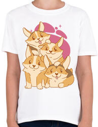 printfashion Corgi kutyák - Gyerek póló - Fehér (9443772)