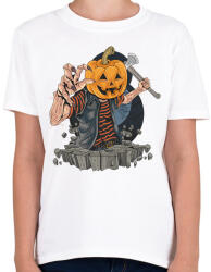 printfashion Halloween tök fej - Gyerek póló - Fehér (9453326)