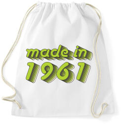 printfashion made-in-1961-green-grey - Sportzsák, Tornazsák - Fehér (482928)