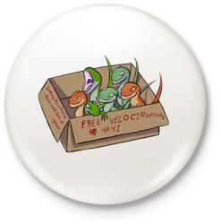 printfashion Free velociraptors - Kitűző, hűtőmágnes - Fehér (16053404)