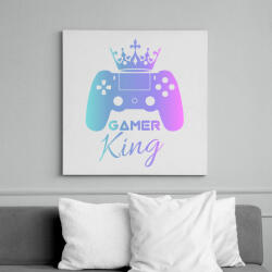 printfashion Gamer king - Vászonkép - Fehér (6633961)