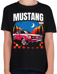 printfashion Mustang mach 1969 - Gyerek póló - Fekete (11010048)