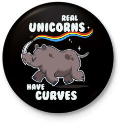 printfashion Real Unicorns - Kitűző, hűtőmágnes - Fekete (16002028)