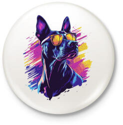 printfashion Menő Doberman - Kitűző, hűtőmágnes - Fehér (16702938)