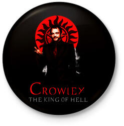 printfashion CROWLEY-KING OF HELL - Kitűző, hűtőmágnes - Fekete (3103714)