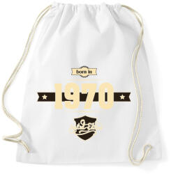 printfashion born-in-1970-cream-choco - Sportzsák, Tornazsák - Fehér (624641)