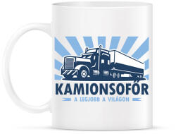 printfashion Kamionsofőr - a legjobb a világon - Bögre - Fehér (6549936)