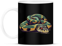 printfashion Zöld anakonda - Bögre - Fekete (13907063)