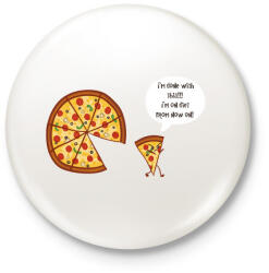 printfashion Mérges pizza - Kitűző, hűtőmágnes - Fehér (3075899)