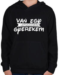 printfashion A büszke apa - Gyerek kapucnis pulóver - Fekete (2012477)