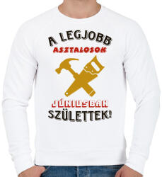printfashion Asztalos szülinapja június színes - Férfi pulóver - Fehér (5447239)