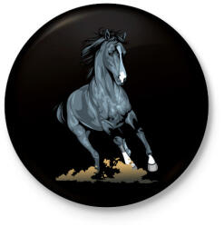 printfashion Horse - Kitűző, hűtőmágnes - Fekete (5269074)