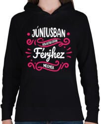 printfashion Férjhez megyek - Hónappal - Női kapucnis pulóver - Fekete (7263739)