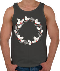 printfashion Karácsonyi fehér koszorú - Férfi atléta - Sötétszürke (5774077)