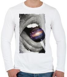 printfashion Galaktikus íz - Férfi hosszú ujjú póló - Fehér (113957)