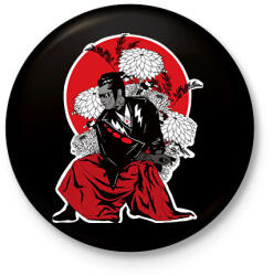printfashion samurai - Kitűző, hűtőmágnes - Fekete (6114865)
