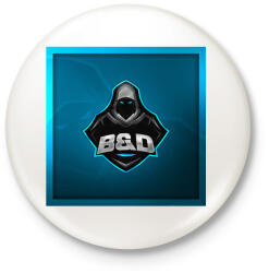 printfashion Bálint és Dávid Gaming Logo - Kitűző, hűtőmágnes - Fehér (3088649)