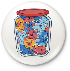 printfashion Cicák üvegben - Kitűző, hűtőmágnes - Fehér (13983828)