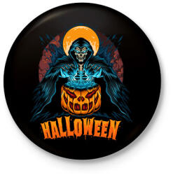 printfashion Halloween Grim Reaper - Kitűző, hűtőmágnes - Fekete (5550221)
