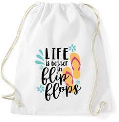 printfashion Az élet jobb flip-flop papucsban - Sportzsák, Tornazsák - Fehér (1321041)