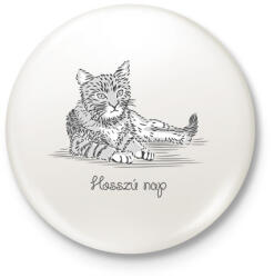 printfashion Egy hosszú nap - Kitűző, hűtőmágnes - Fehér (6058146)