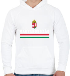 printfashion Magyarország címerrel - Férfi kapucnis pulóver - Fehér (16187097)
