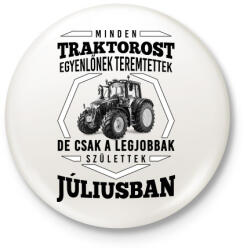 printfashion traktoros szülinap - július - Kitűző, hűtőmágnes - Fehér (3089109)