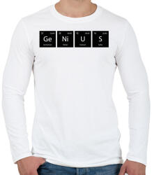 printfashion GeNiUS (periódusos rendszer) - Férfi hosszú ujjú póló - Fehér (11474455)