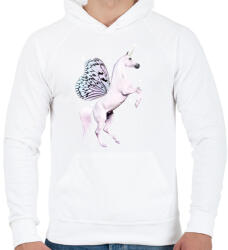 printfashion Unikornis lepke - Férfi kapucnis pulóver - Fehér (8047790)