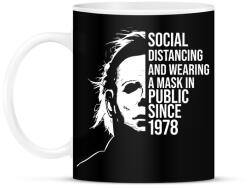 printfashion Funny Michael Myers Social Distancing - Bögre - Fekete (6095800)