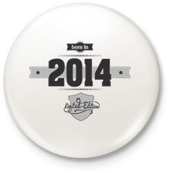 printfashion born-in-2014-(dark&lightgrey) - Kitűző, hűtőmágnes - Fehér (3076181)
