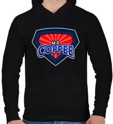 printfashion MR COFFEE - Férfi kapucnis pulóver - Fekete (10906527)