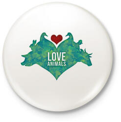 printfashion Állat szeretet - Kitűző, hűtőmágnes - Fehér (14497593)