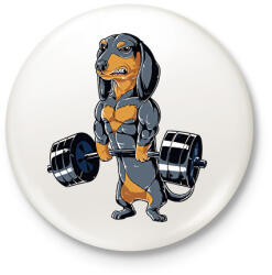 printfashion Erős tacskó - Kitűző, hűtőmágnes - Fehér (16048325)