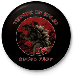 printfashion Terror Of Kaiju - Kitűző, hűtőmágnes - Fekete (3098775)
