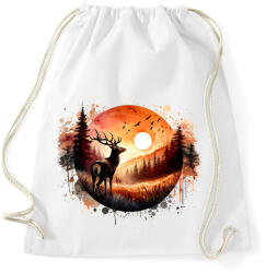 printfashion Szarvas - erdei naplemente - ajándék vadászoknak - Sportzsák, Tornazsák - Fehér (15377560)
