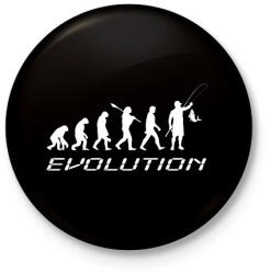 printfashion horgász evolúcio fehér - Kitűző, hűtőmágnes - Fekete (5801666)