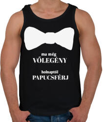 printfashion Ma még vőlegény holnaptól papucsférj - Férfi atléta - Fekete (5262381)