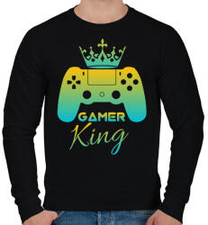 printfashion Gamer king - Férfi pulóver - Fekete (3930289)