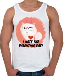 printfashion I HATE VALENTINE DAY - Férfi atléta - Fehér (2146048)