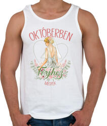 printfashion Októberben férjhez megyek - Férfi atléta - Fehér (7336213)