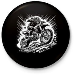 printfashion motocross - Kitűző, hűtőmágnes - Fekete (16734918)
