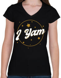 printfashion Páros póló barátnak, barátnőnek édesburgonya - Női V-nyakú póló - Fekete (11398180)