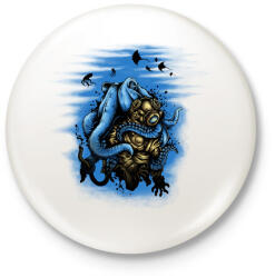 printfashion Mélytengeri szörny - Kitűző, hűtőmágnes - Fehér (3074074)