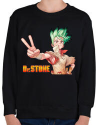 printfashion Dr. Stone - Gyerek pulóver - Fekete (14862760)
