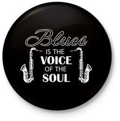 printfashion Blues is the voice - Kitűző, hűtőmágnes - Fekete (7658372)
