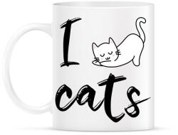 printfashion I love cats - Bögre - Fehér (10543884)