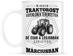 printfashion TRAKTOROS SZÜLINAP - Március - Bögre - Fehér (2647161)