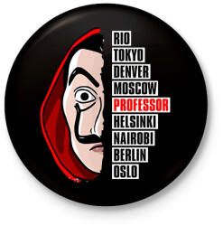 printfashion A nagy pénzrablás - La Casa de Papel - Money Heist - Kitűző, hűtőmágnes - Fekete (5735464)