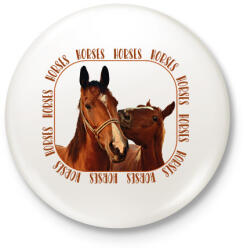 printfashion Horses - Kitűző, hűtőmágnes - Fehér (7492003)